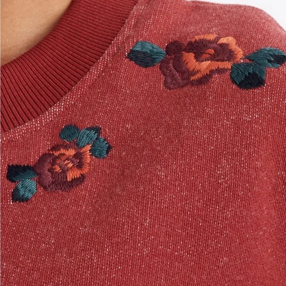 MADWELL mile(s) Embroidered Floral Cutoff Sweatshirt - Picture 4 of 5
